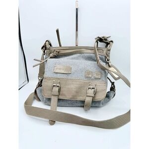 Sherpani "Luna" Grey Wool/Felt Crossbody Bag